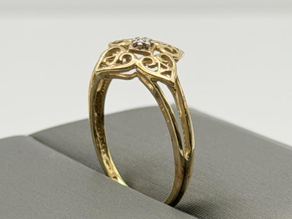 10k Diamond Filigree JCM Ring. Art Deco Ring. JCM Designer Ring.