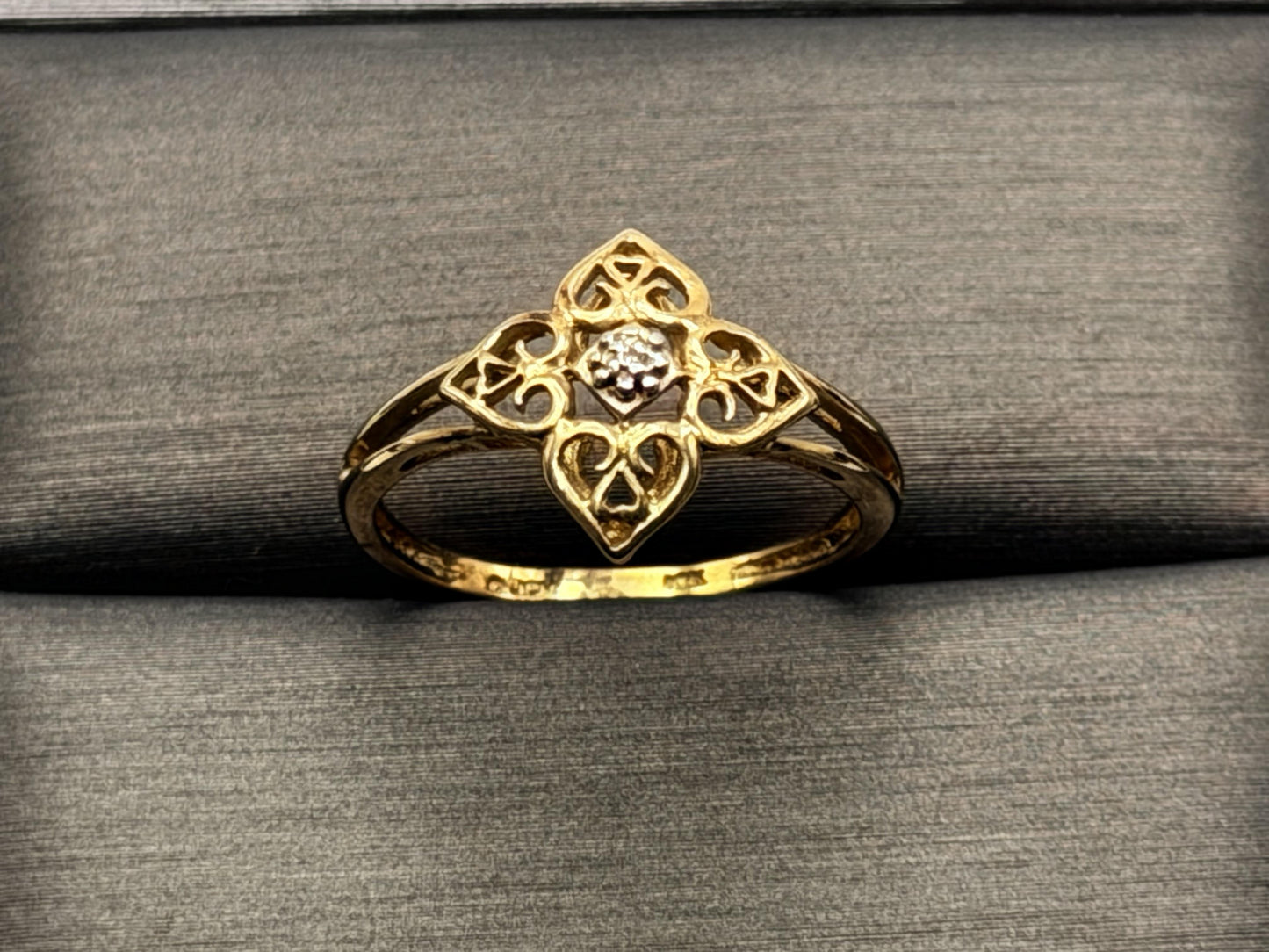 10k Diamond Filigree JCM Ring. Art Deco Ring. JCM Designer Ring.