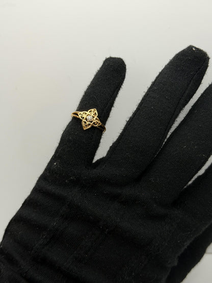 10k Diamond Filigree JCM Ring. Art Deco Ring. JCM Designer Ring.