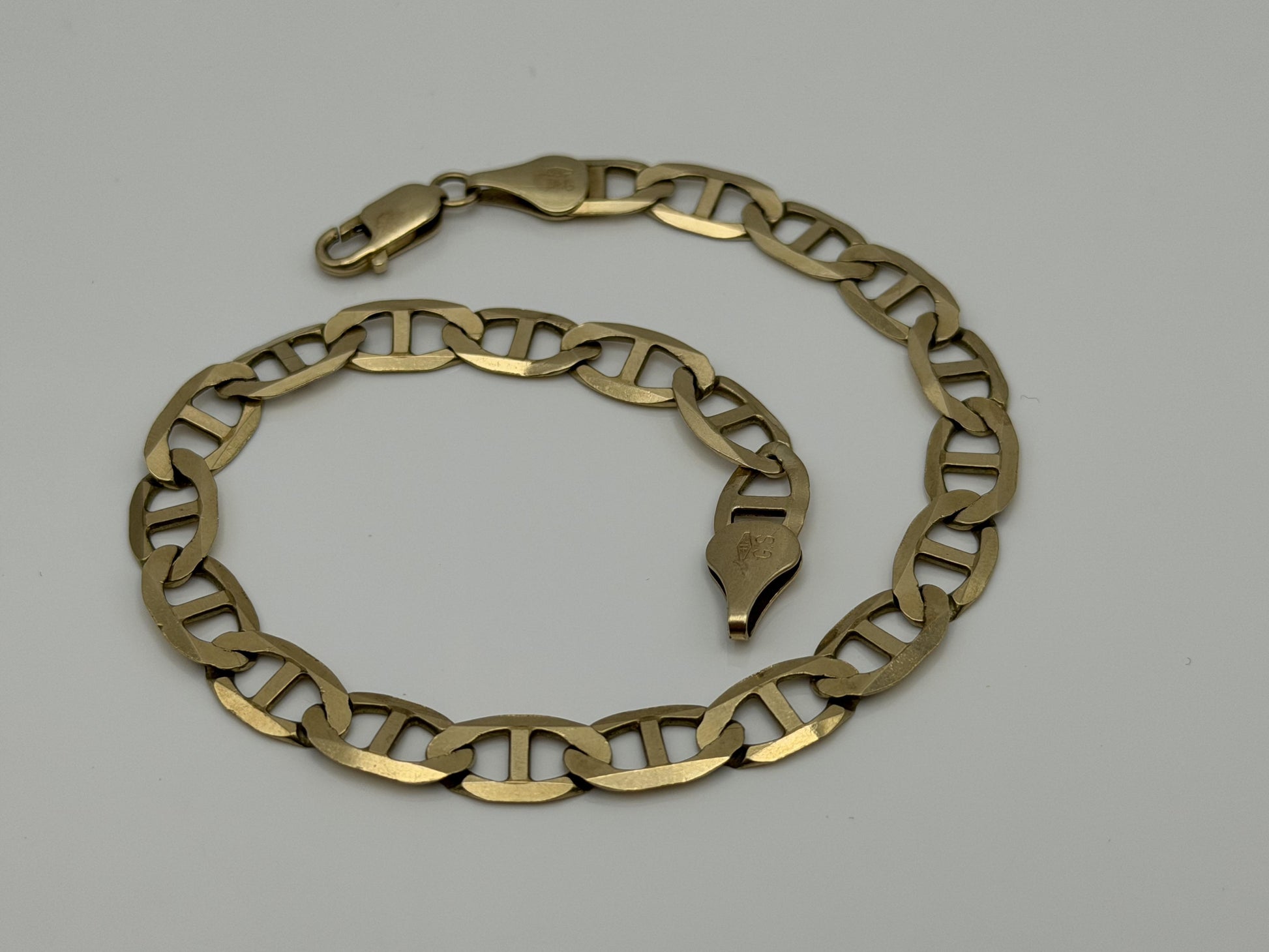 Cuban 10k Solid HEAVY 12gr ITALY Gold Bracelet 10" chain
