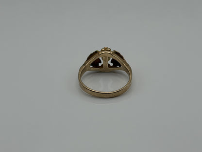 10k Black Hills Gold Tri-Colored Leaf Pearl Vine Ring Blacks Hills Trio BHG Band