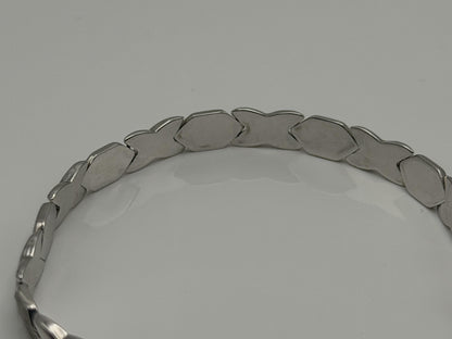 14K White Gold Bracelet | 7” Designer Link Bracelet XOXO Bracelet