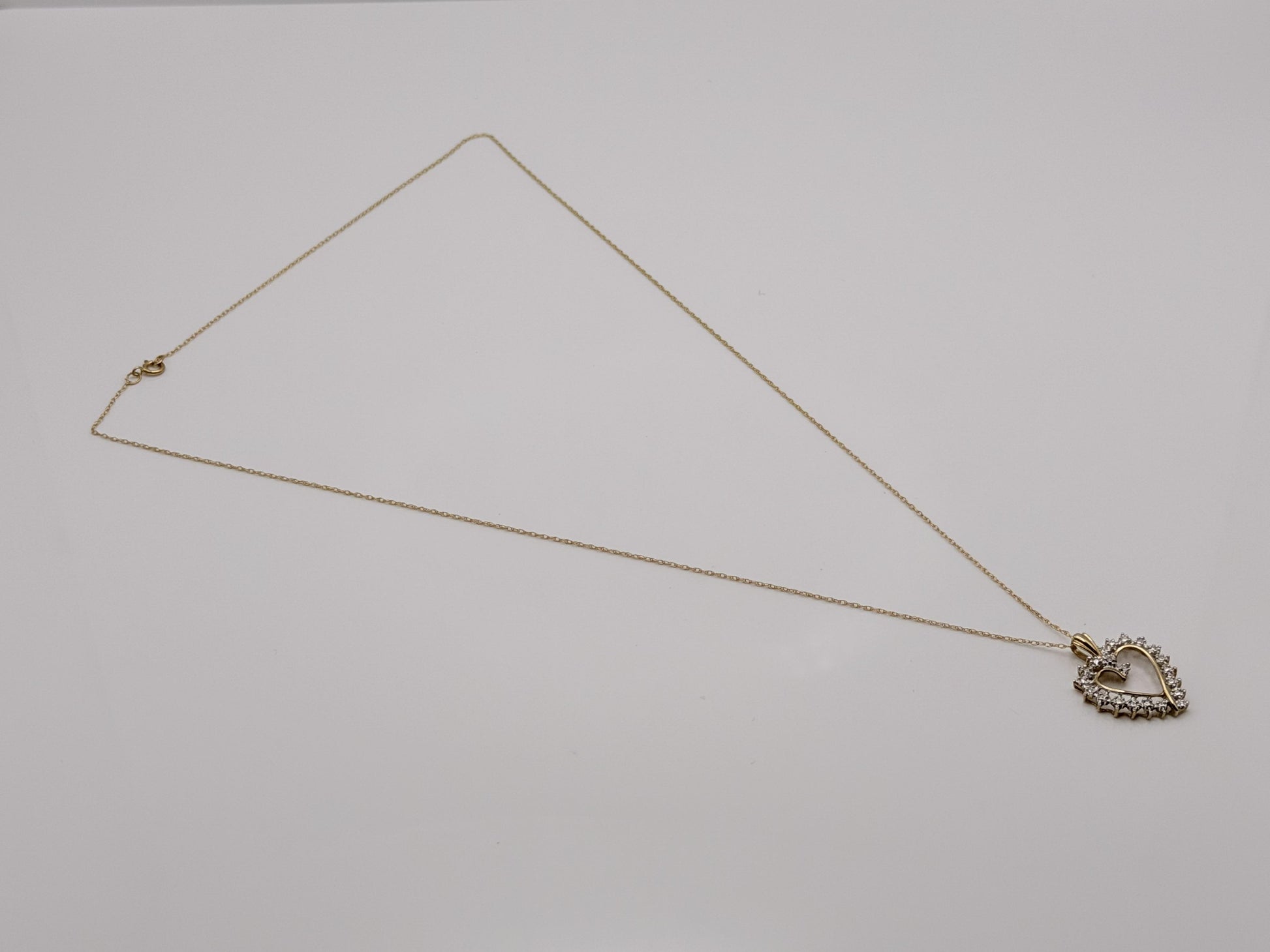 10k Two-Tone Gold Diamond Accent Heart Love Pendant Necklace 18" Chain