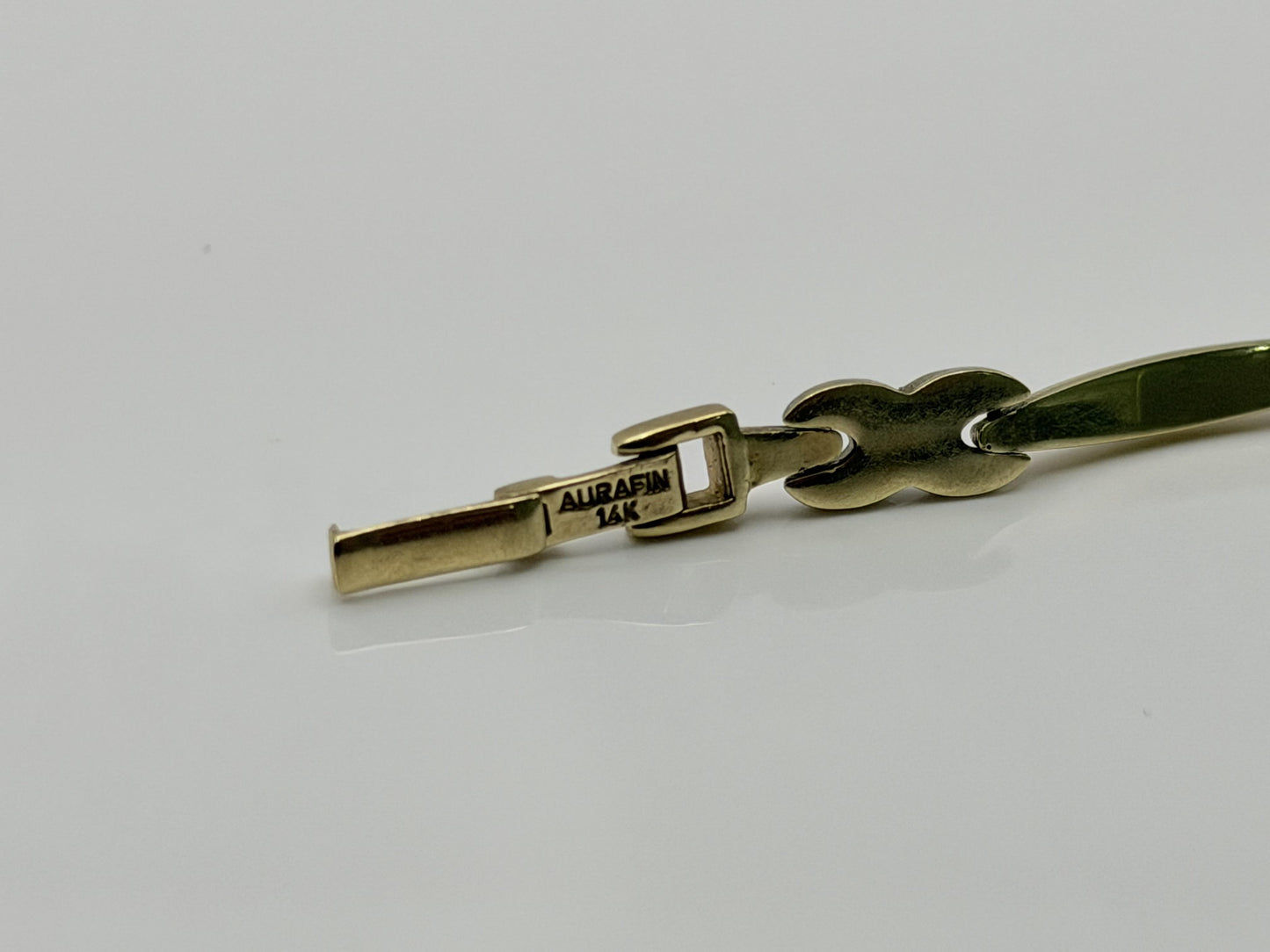 14k Aurafin Yellow Gold X-Link Design Bracelet 7"