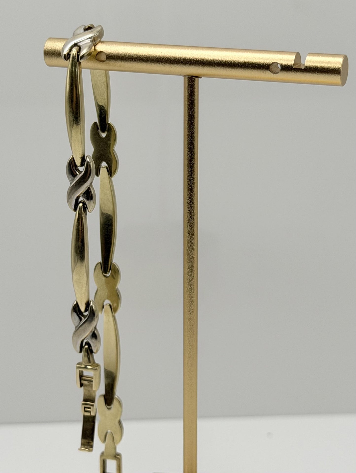 14k Aurafin Yellow Gold X-Link Design Bracelet 7"
