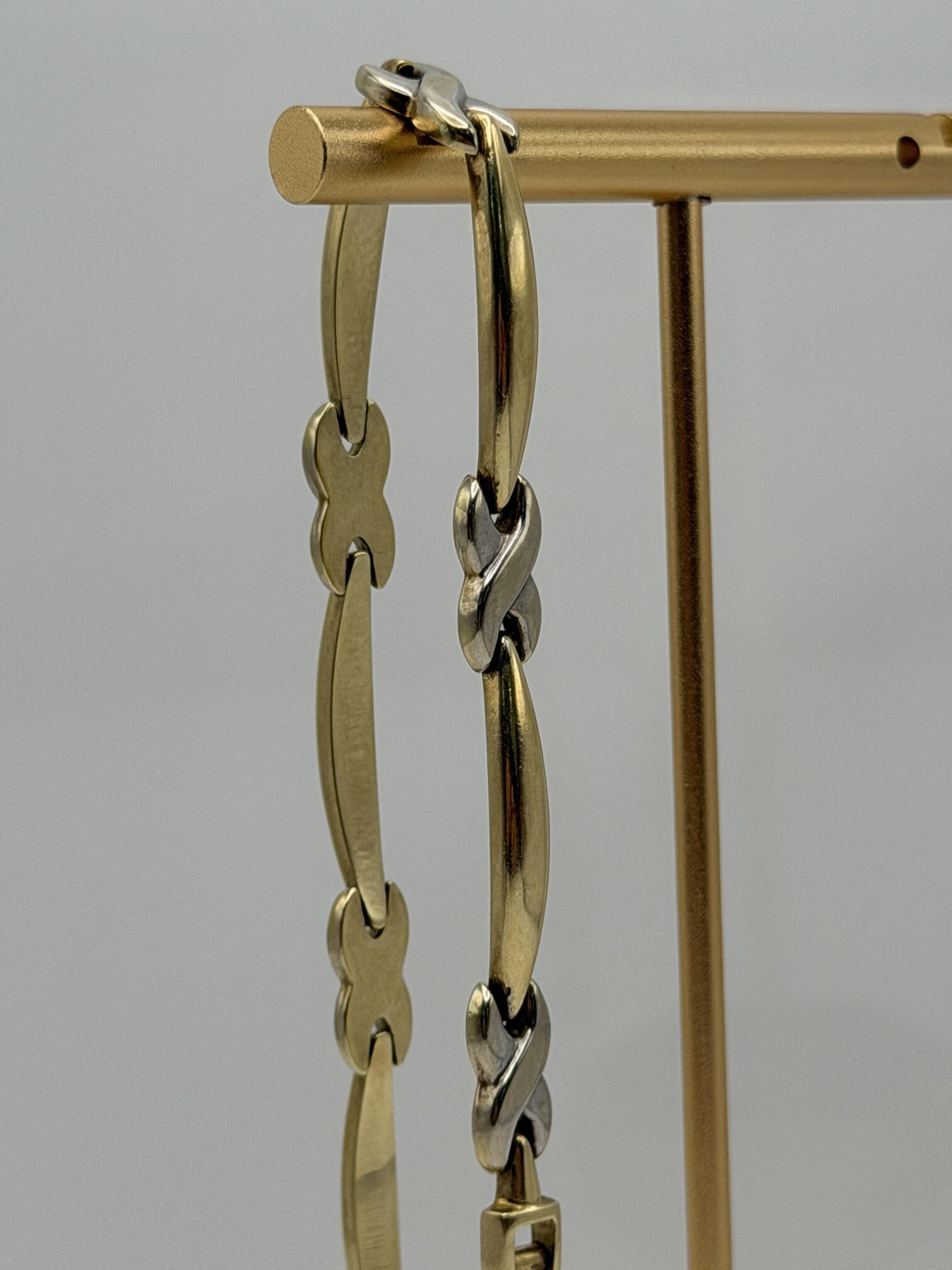 14k Aurafin Yellow Gold X-Link Design Bracelet 7"