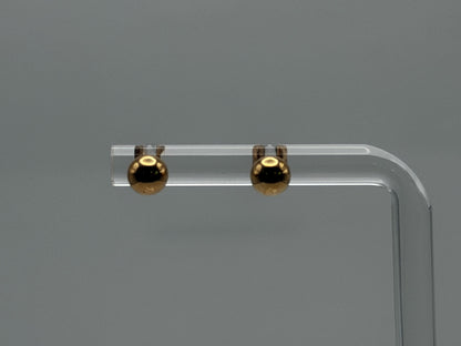 10k Yellow Gold Ball Stud Earrings 4.8mm Classic Yellow Gold Sphere Studs