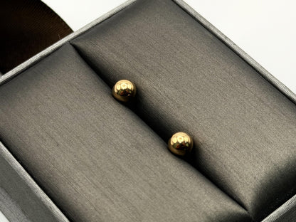 10k Yellow Gold Ball Stud Earrings 4.8mm Classic Yellow Gold Sphere Studs