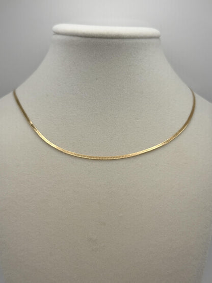 14k Yellow Gold Vintage italian Gold Snake Chain Necklace 30"
