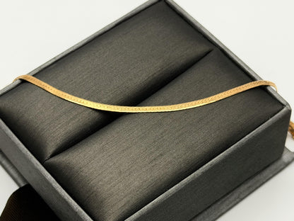 14k Yellow Gold Vintage italian Gold Snake Chain Necklace 30"