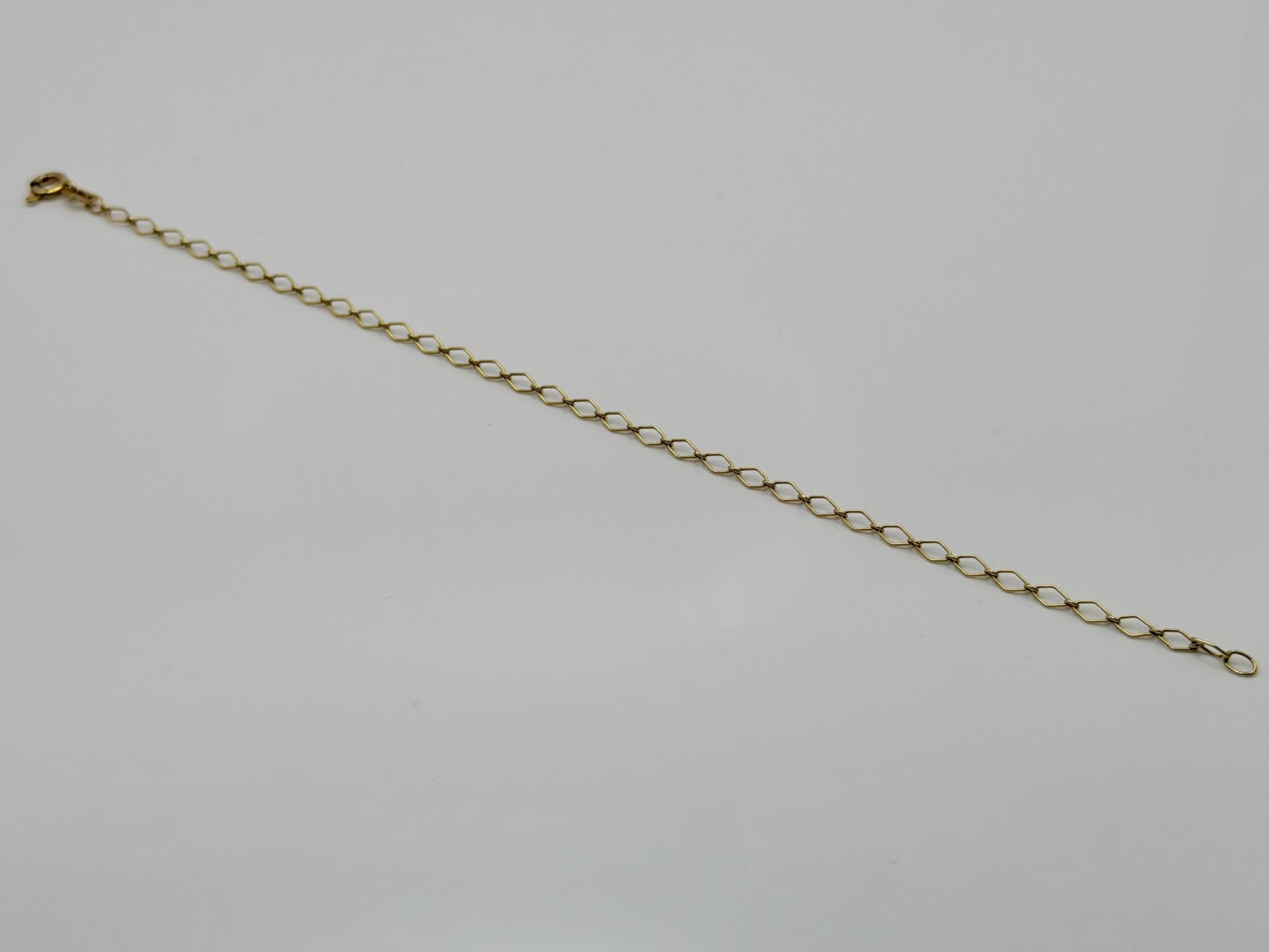 14k Yellow Gold Italy Chain Link Bracelet 7" Solid Gold Dainty Bracelet