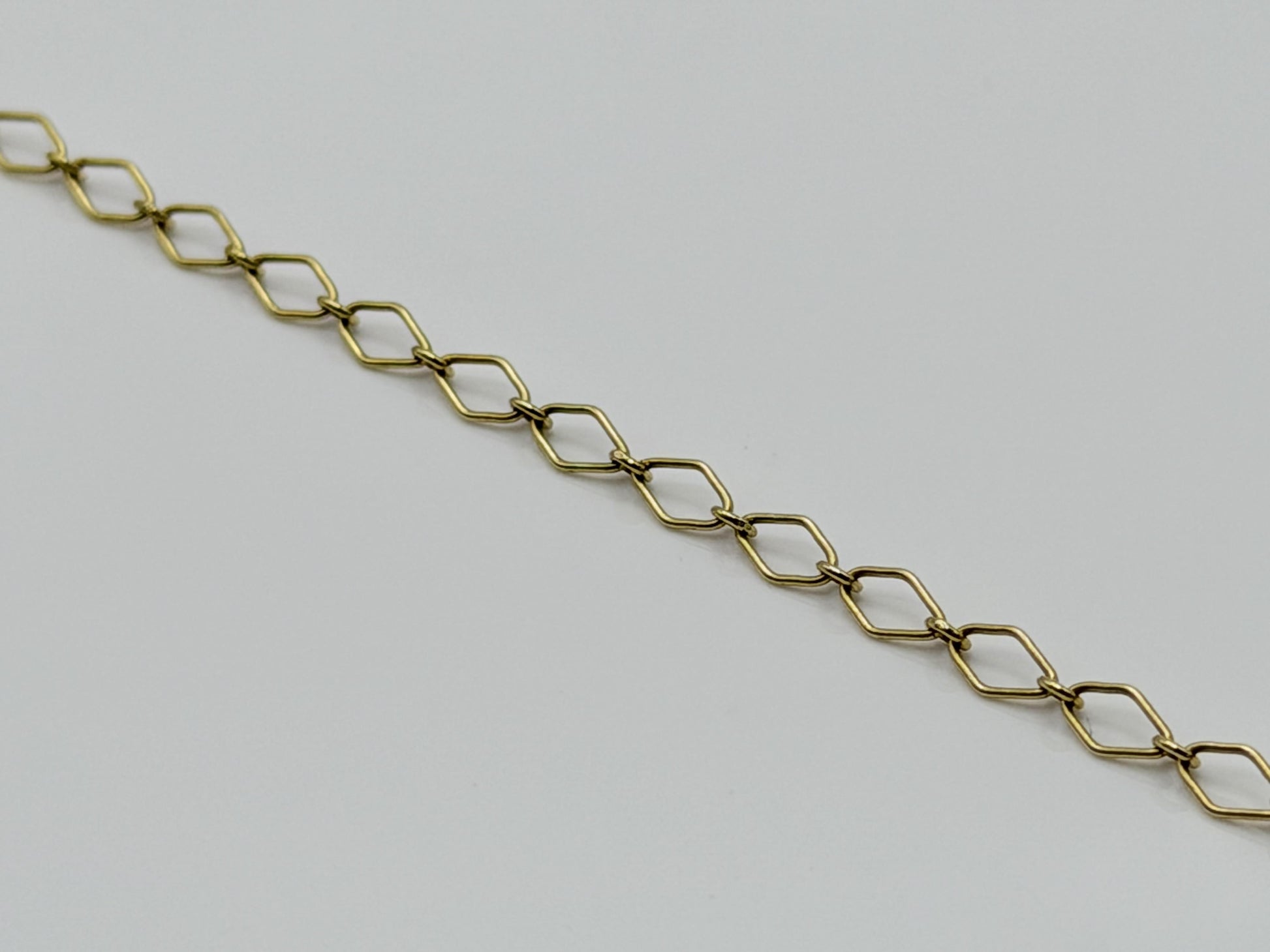 14k Yellow Gold Italy Chain Link Bracelet 7" Solid Gold Dainty Bracelet
