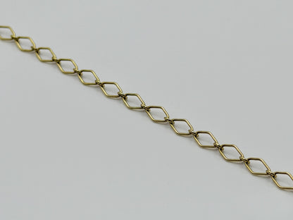 14k Yellow Gold Italy Chain Link Bracelet 7" Solid Gold Dainty Bracelet