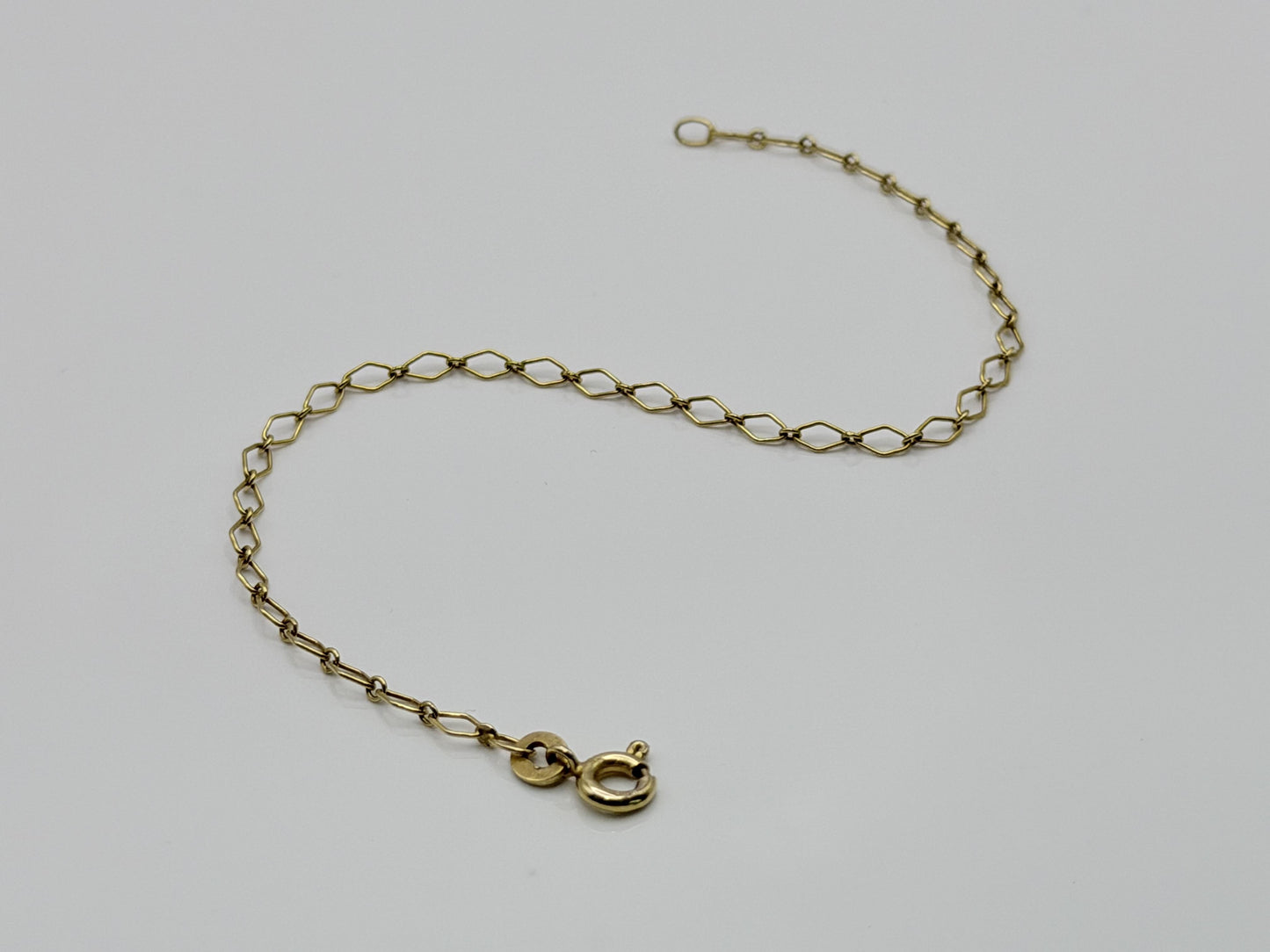 14k Yellow Gold Italy Chain Link Bracelet 7" Solid Gold Dainty Bracelet