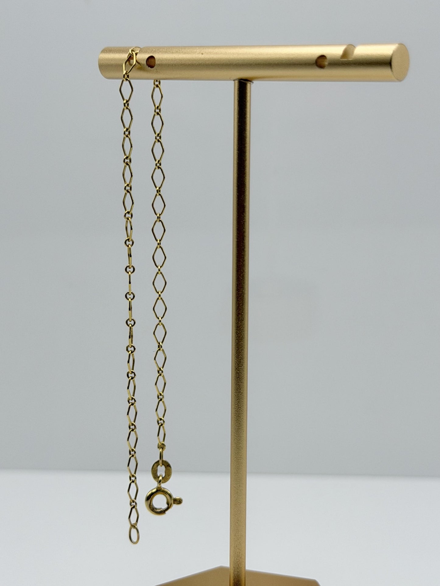 14k Yellow Gold Italy Chain Link Bracelet 7" Solid Gold Dainty Bracelet