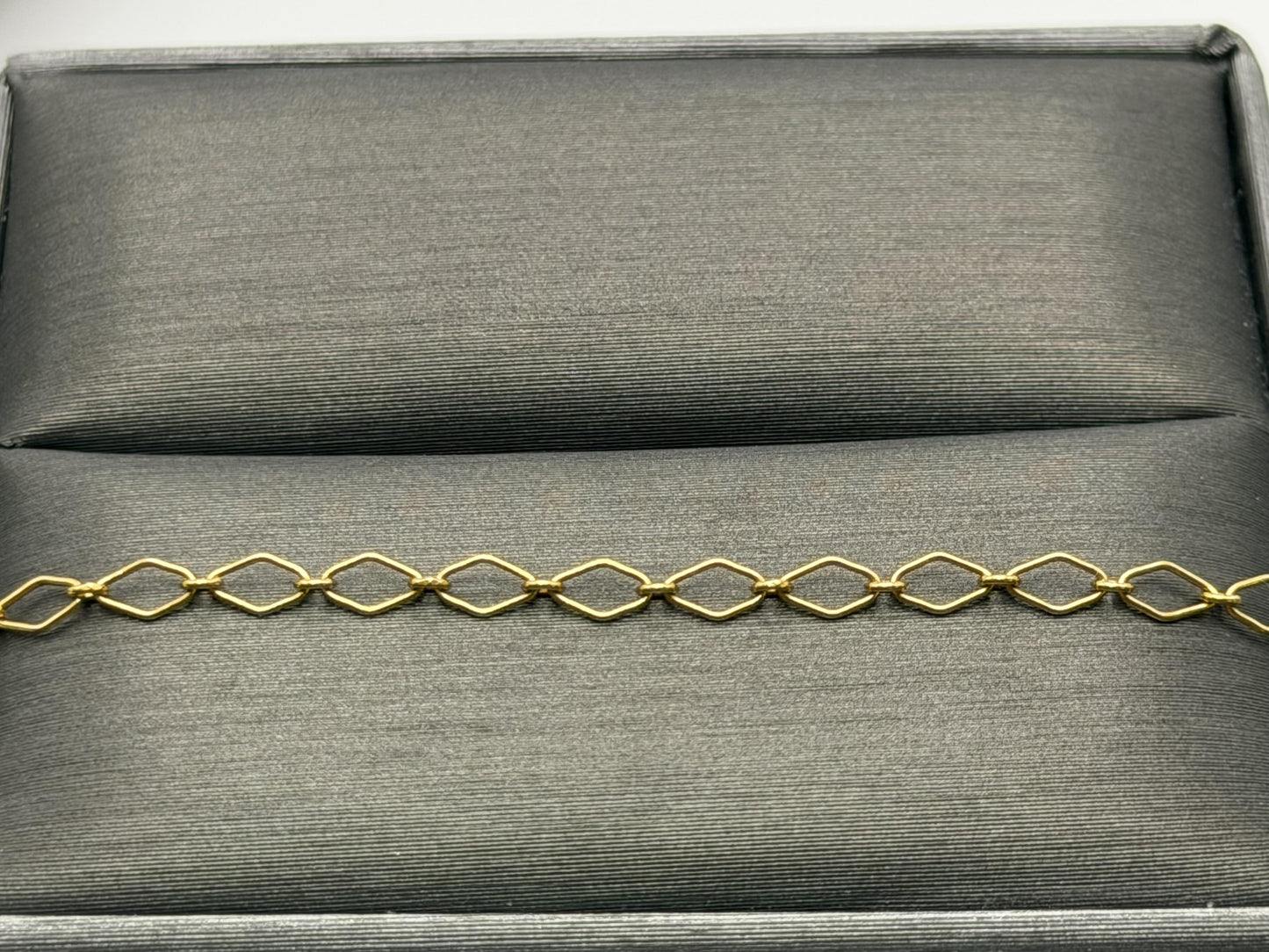 14k Yellow Gold Italy Chain Link Bracelet 7" Solid Gold Dainty Bracelet