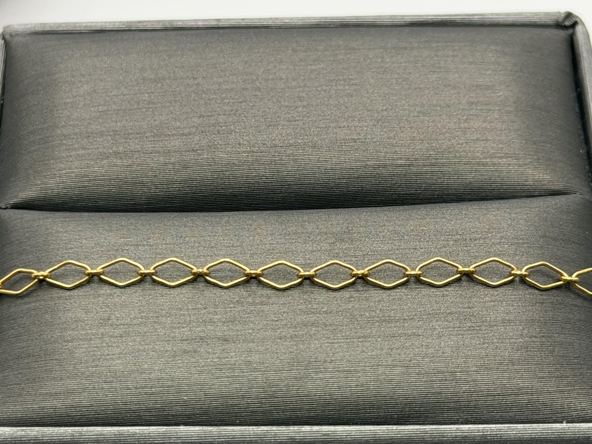 14k Yellow Gold Italy Chain Link Bracelet 7" Solid Gold Dainty Bracelet