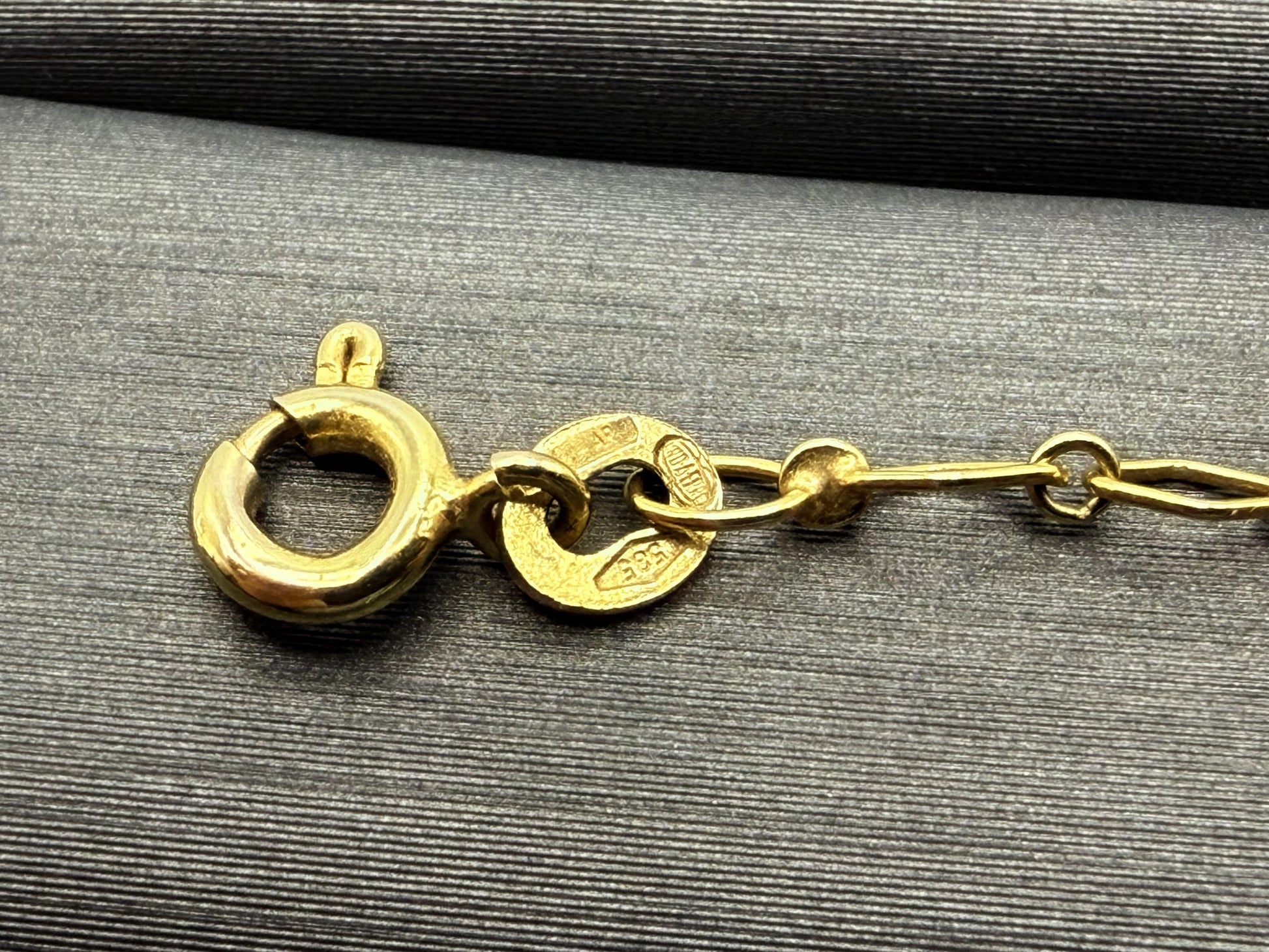 14k Yellow Gold Italy Chain Link Bracelet 7" Solid Gold Dainty Bracelet