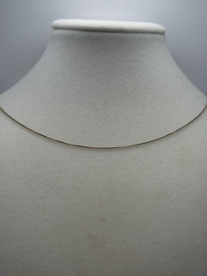 10k Yellow Gold Box Chain. Layering Dainty Chain 22"