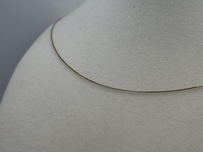 10k Yellow Gold Box Chain. Layering Dainty Chain 22"