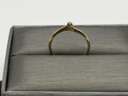 14K Gold Diamond Ring Minimalist Dainty Solitaire love Promise Ring