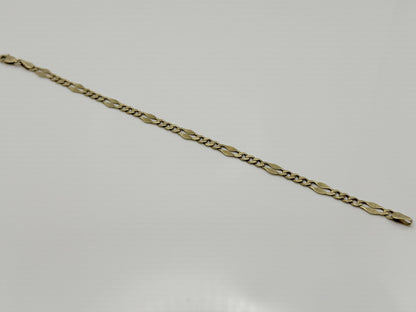 Vintage 10k Yellow Gold figaro Link Bracelet 7"