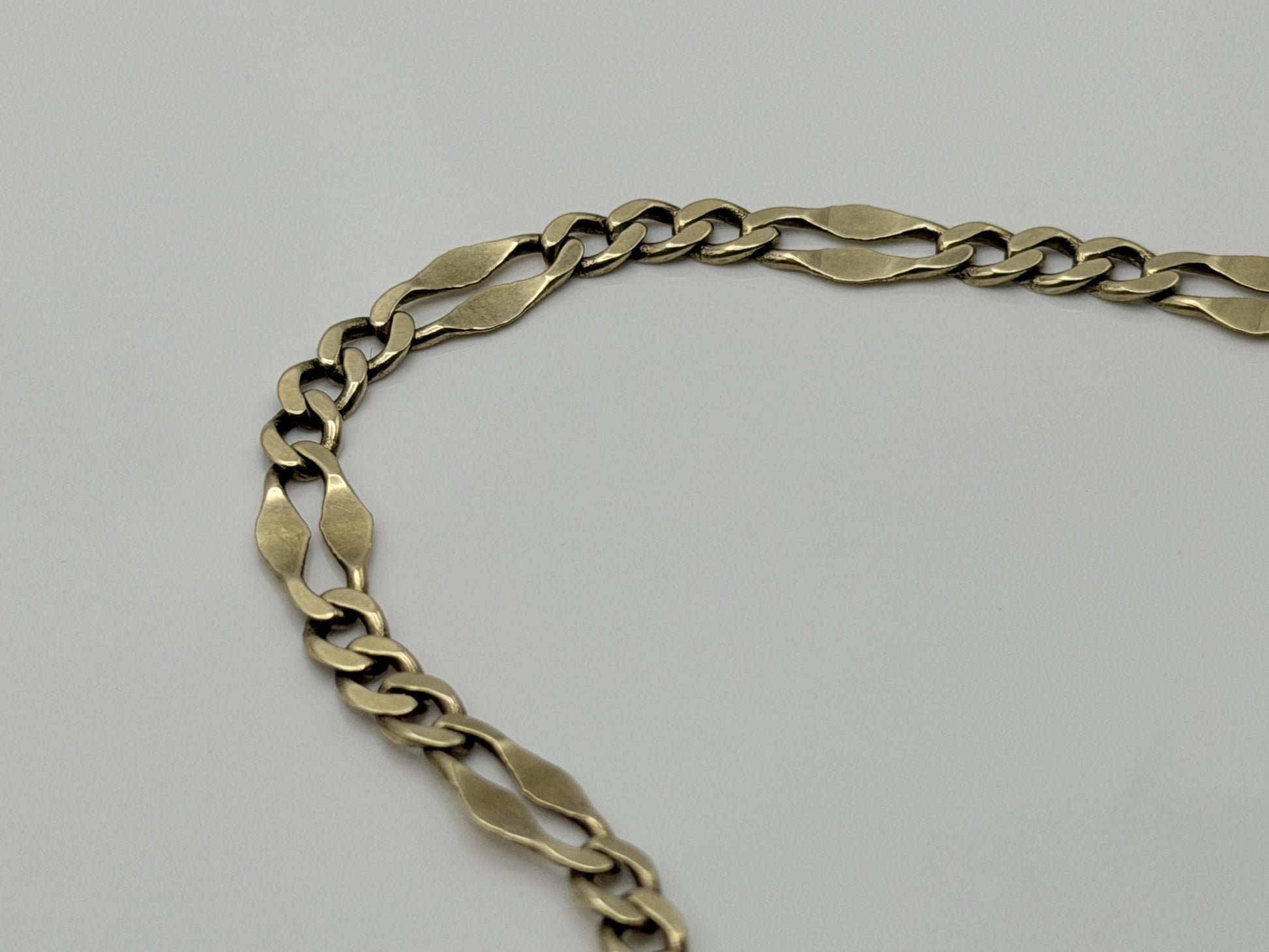Vintage 10k Yellow Gold figaro Link Bracelet 7"