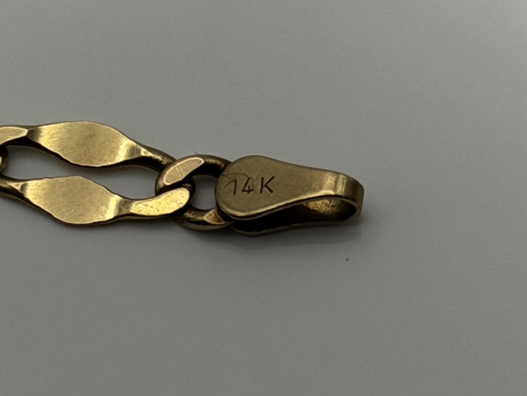 Vintage 10k Yellow Gold figaro Link Bracelet 7"
