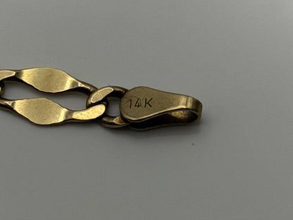 Vintage 10k Yellow Gold figaro Link Bracelet 7"
