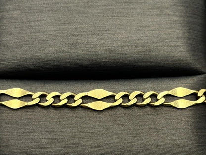 Vintage 10k Yellow Gold figaro Link Bracelet 7"