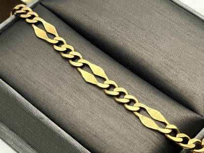 Vintage 10k Yellow Gold figaro Link Bracelet 7"
