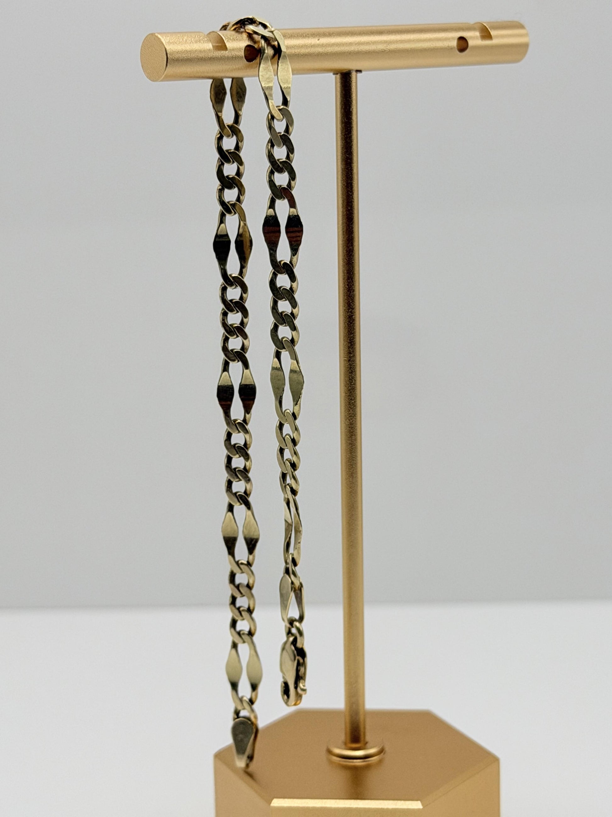 Vintage 10k Yellow Gold figaro Link Bracelet 7"