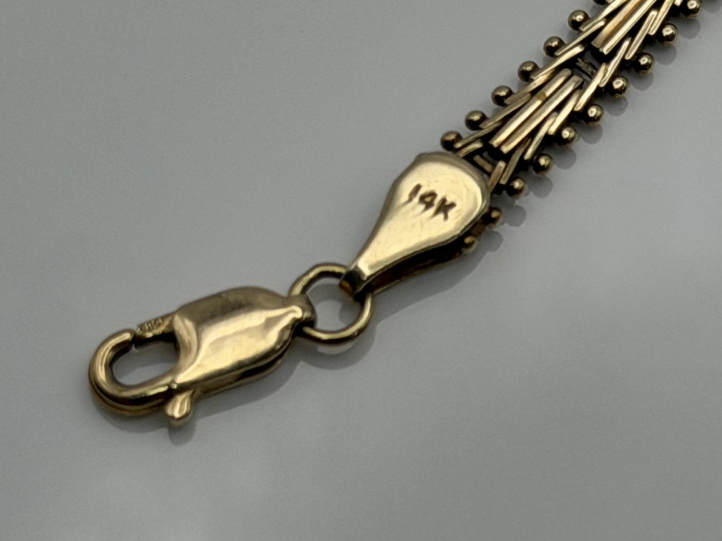 14k Vintage Gold 8.4 grams Multi-Row Bracelet 8.5 "