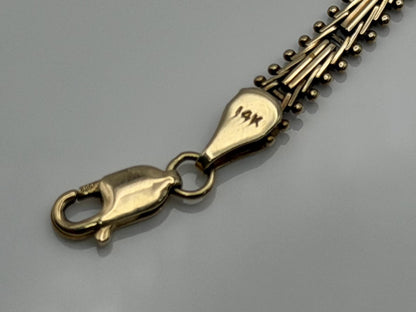 14k Vintage Gold 8.4 grams Multi-Row Bracelet 8.5 "