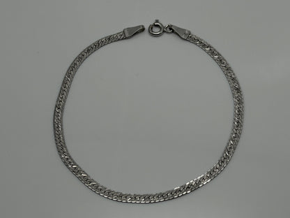 14k Specialty White Gold Herring Bone Chain ITALY 7" Bracelet