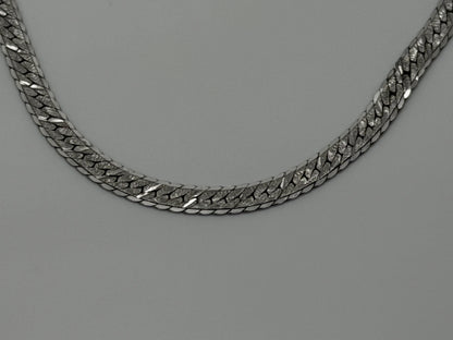 14k Specialty White Gold Herring Bone Chain ITALY 7" Bracelet