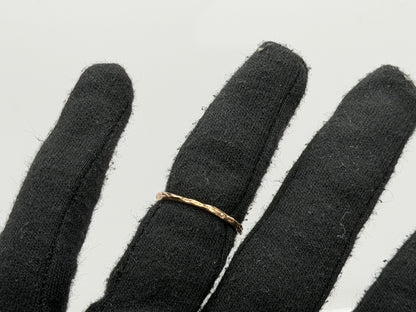 14K Rose Gold Textured Band Ring Minimalist Stackable Ring Broken