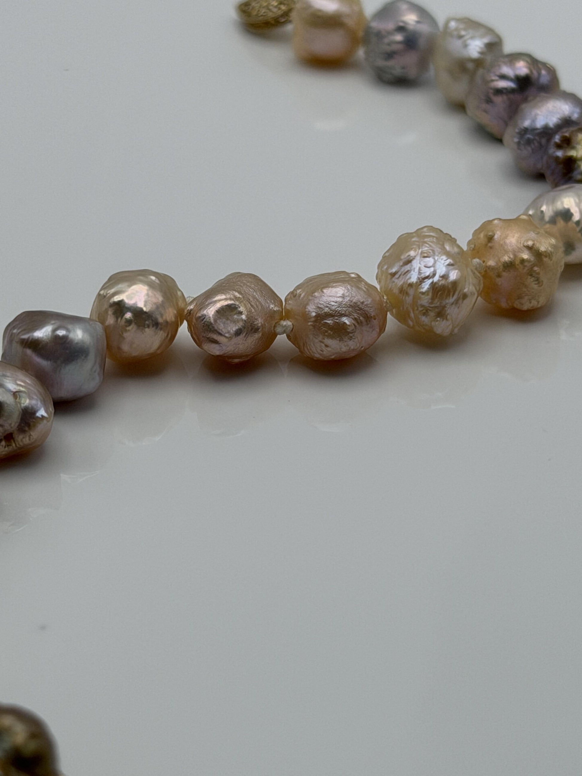 14k Multi-Color Freshwater Pearl Bracelet 6.8–8.8 mm Baroque Pearl Bracelet