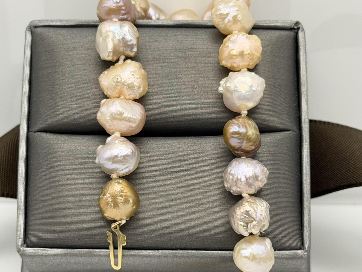 14k Multi-Color Freshwater Pearl Bracelet 6.8–8.8 mm Baroque Pearl Bracelet