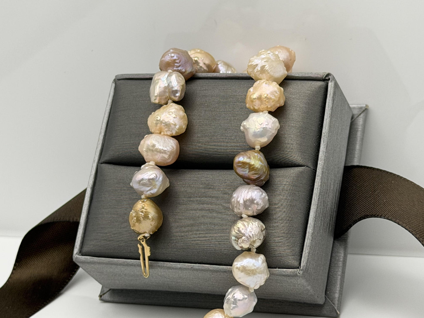 14k Multi-Color Freshwater Pearl Bracelet 6.8–8.8 mm Baroque Pearl Bracelet