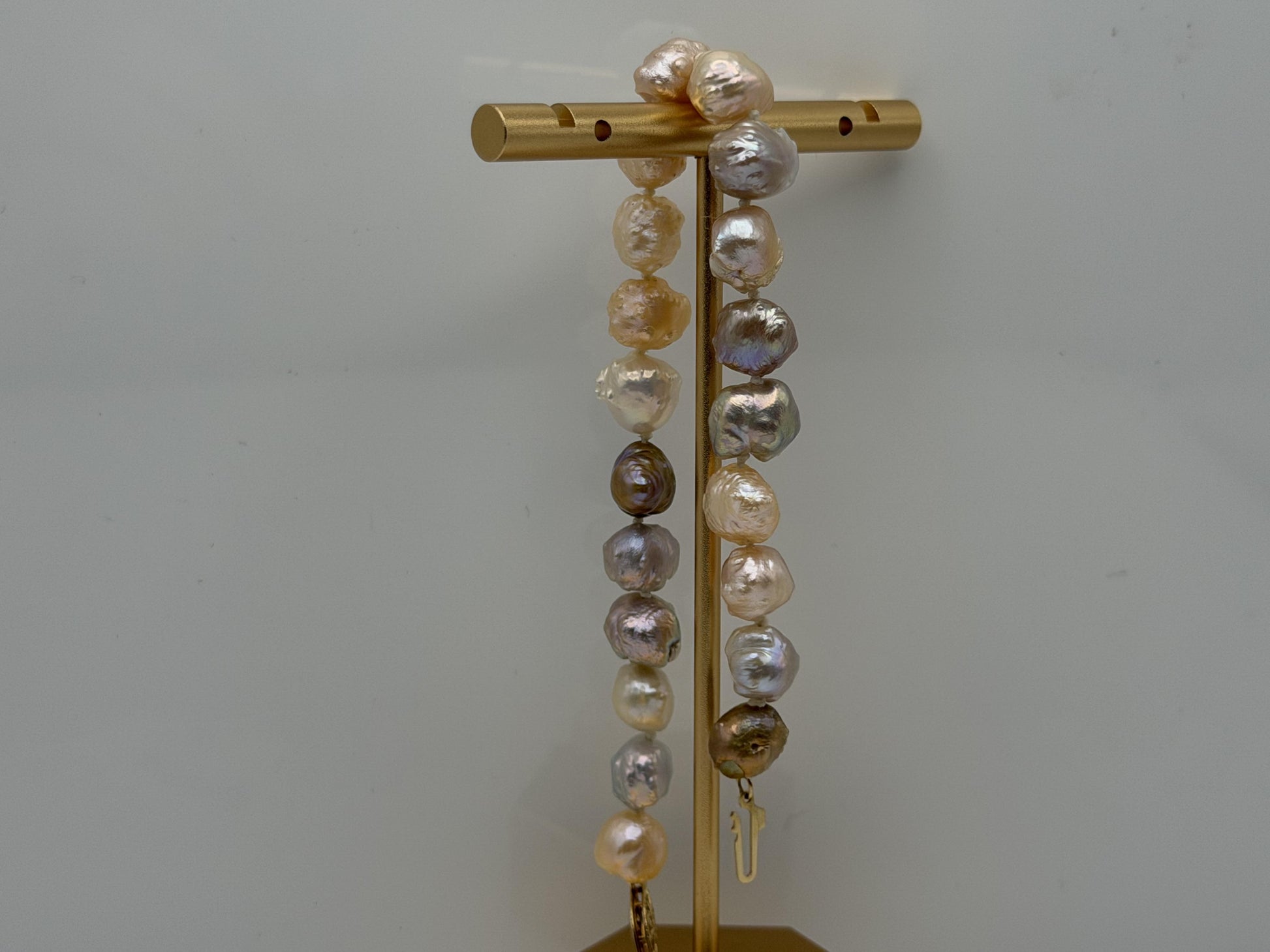 14k Multi-Color Freshwater Pearl Bracelet 6.8–8.8 mm Baroque Pearl Bracelet
