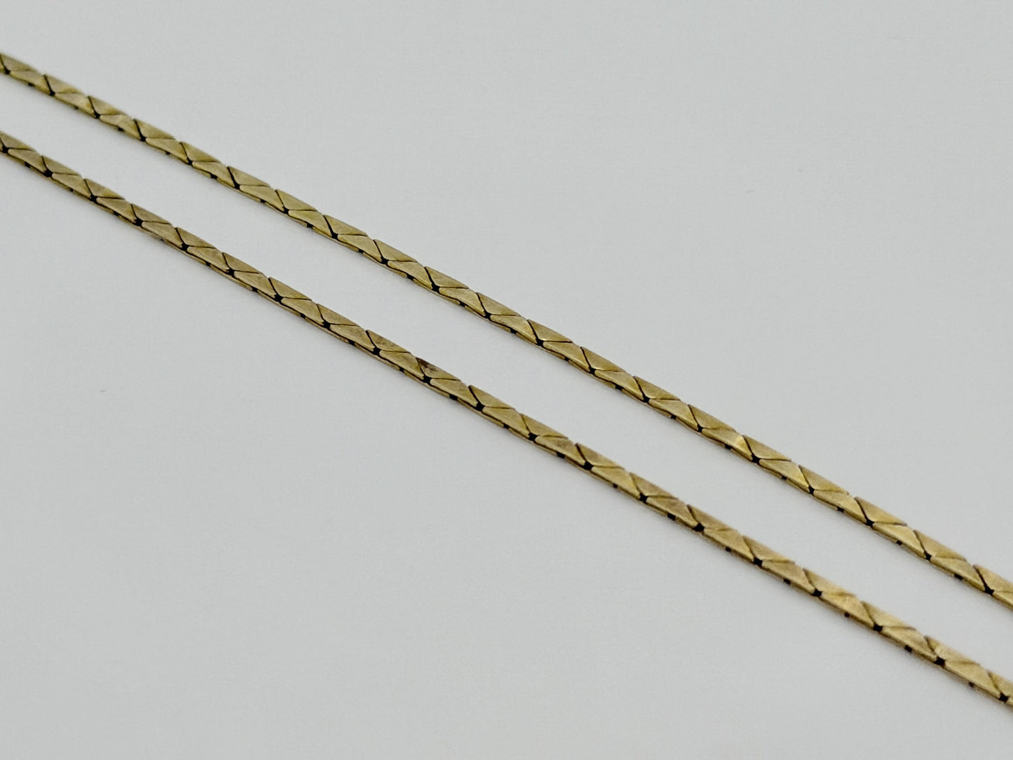 14k Gold Italy Flat Chain Necklace 12" Diamond-Cut Chain