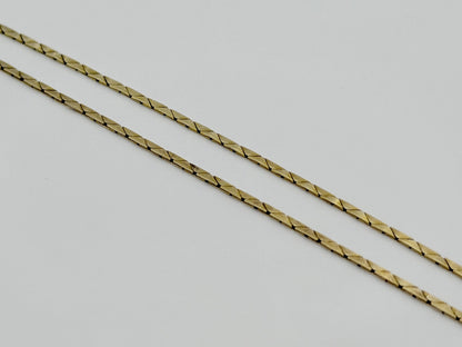 14k Gold Italy Flat Chain Necklace 12" Diamond-Cut Chain
