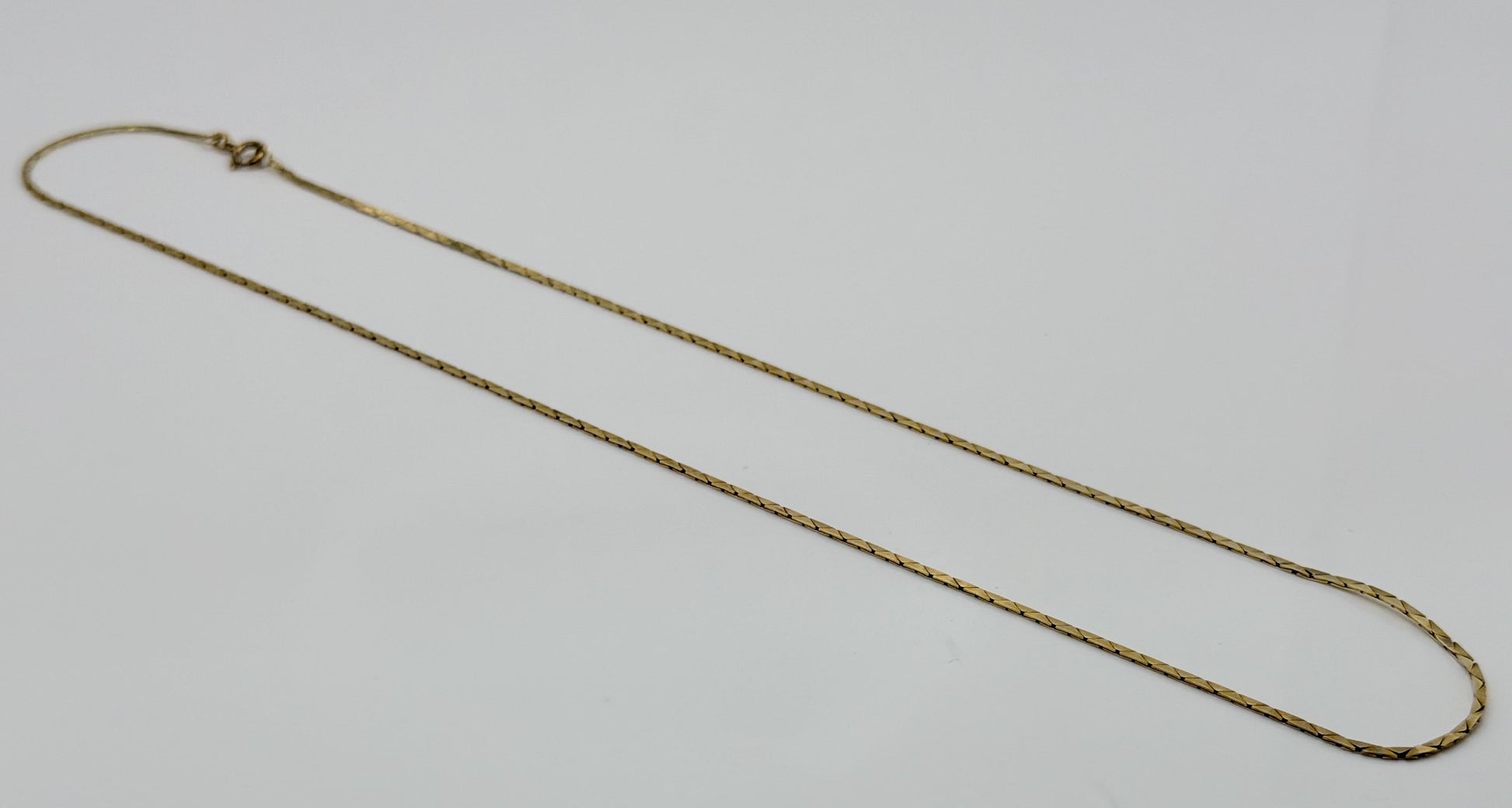 14k Gold Italy Flat Chain Necklace 12" Diamond-Cut Chain