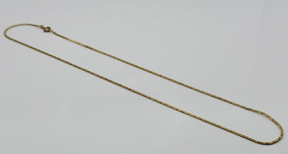14k Gold Italy Flat Chain Necklace 12" Diamond-Cut Chain