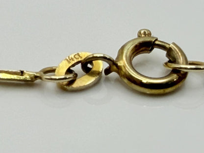 14k Gold Italy Flat Chain Necklace 12" Diamond-Cut Chain