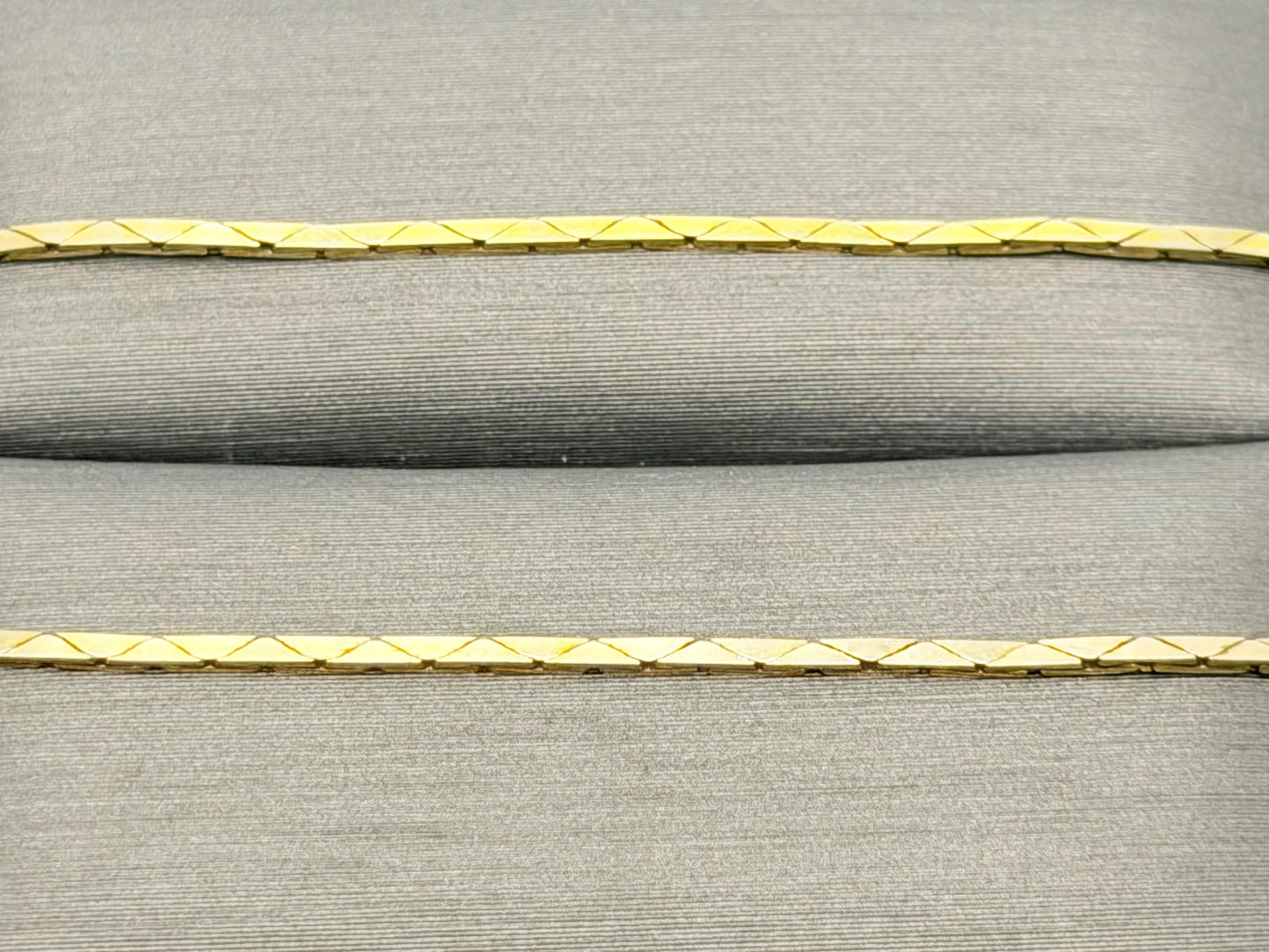14k Gold Italy Flat Chain Necklace 12" Diamond-Cut Chain