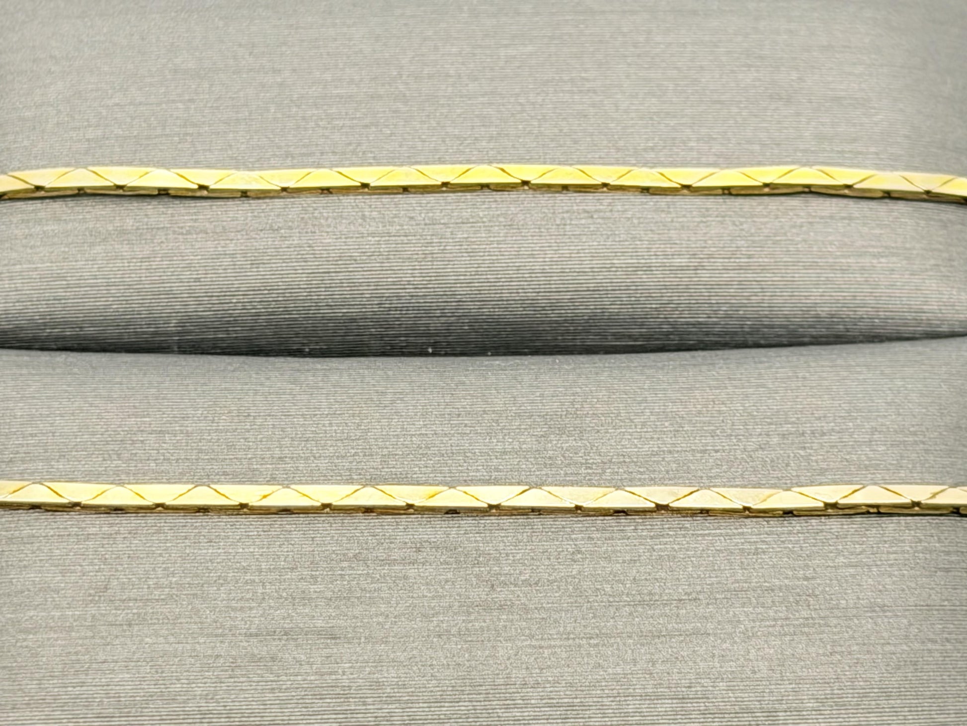 14k Gold Italy Flat Chain Necklace 12" Diamond-Cut Chain