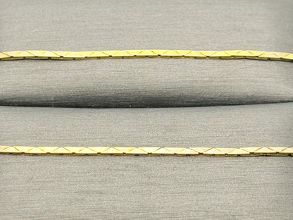 14k Gold Italy Flat Chain Necklace 12" Diamond-Cut Chain