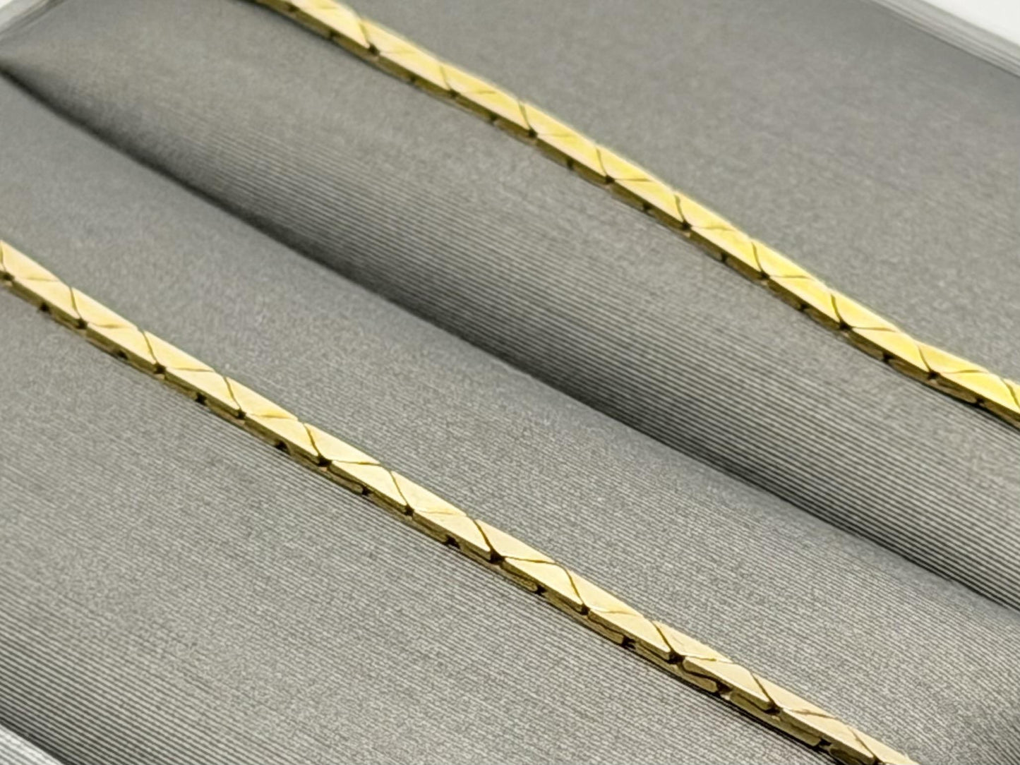 14k Gold Italy Flat Chain Necklace 12" Diamond-Cut Chain